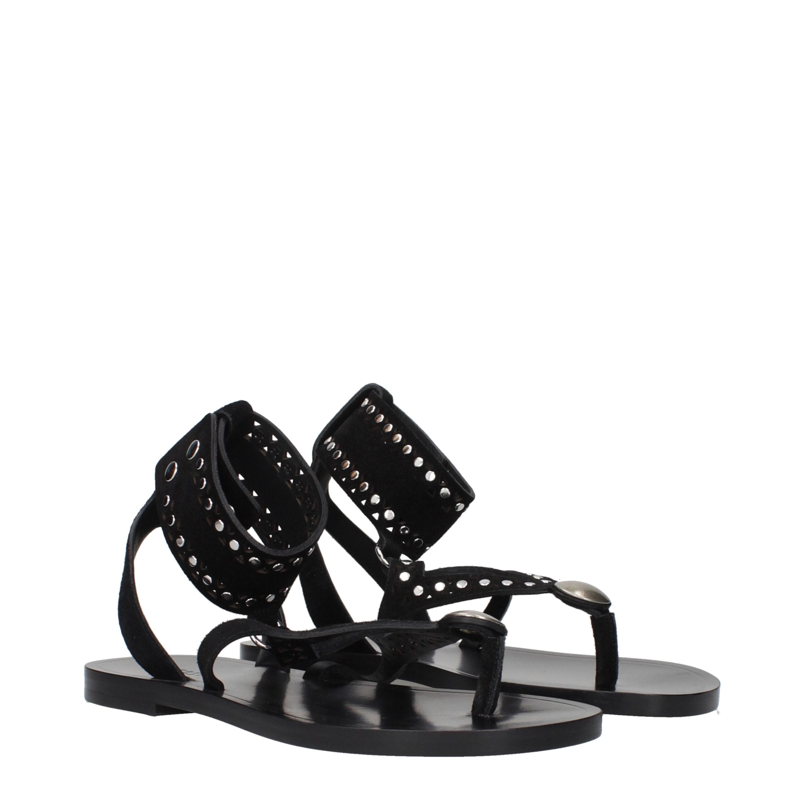 Isabel Marant Schwarze Flip-Flop-Sandalen aus Leder