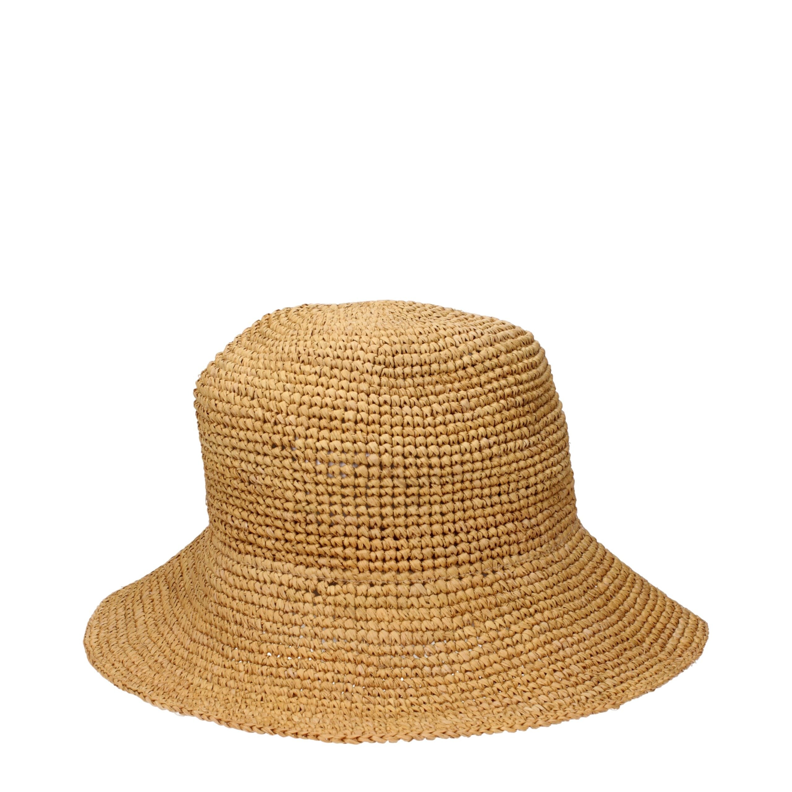 Max Mara Beiger Raffia-Bucket-Hut