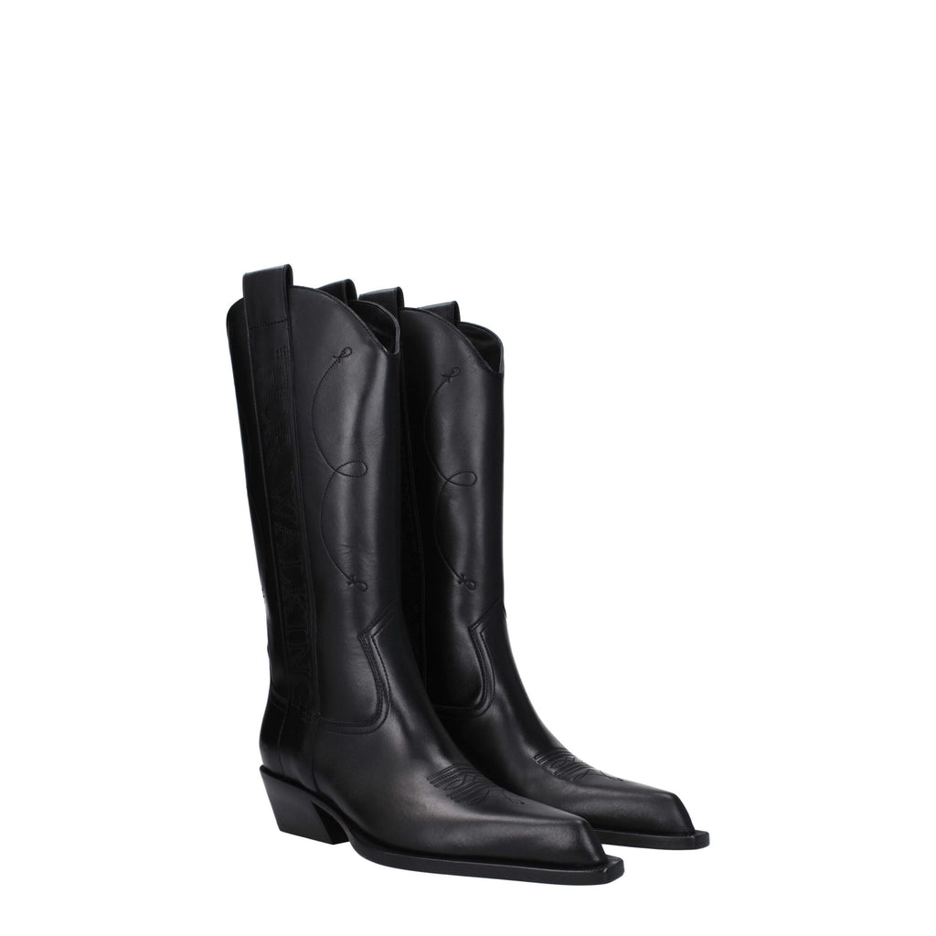 Off-White Black Leather Boots