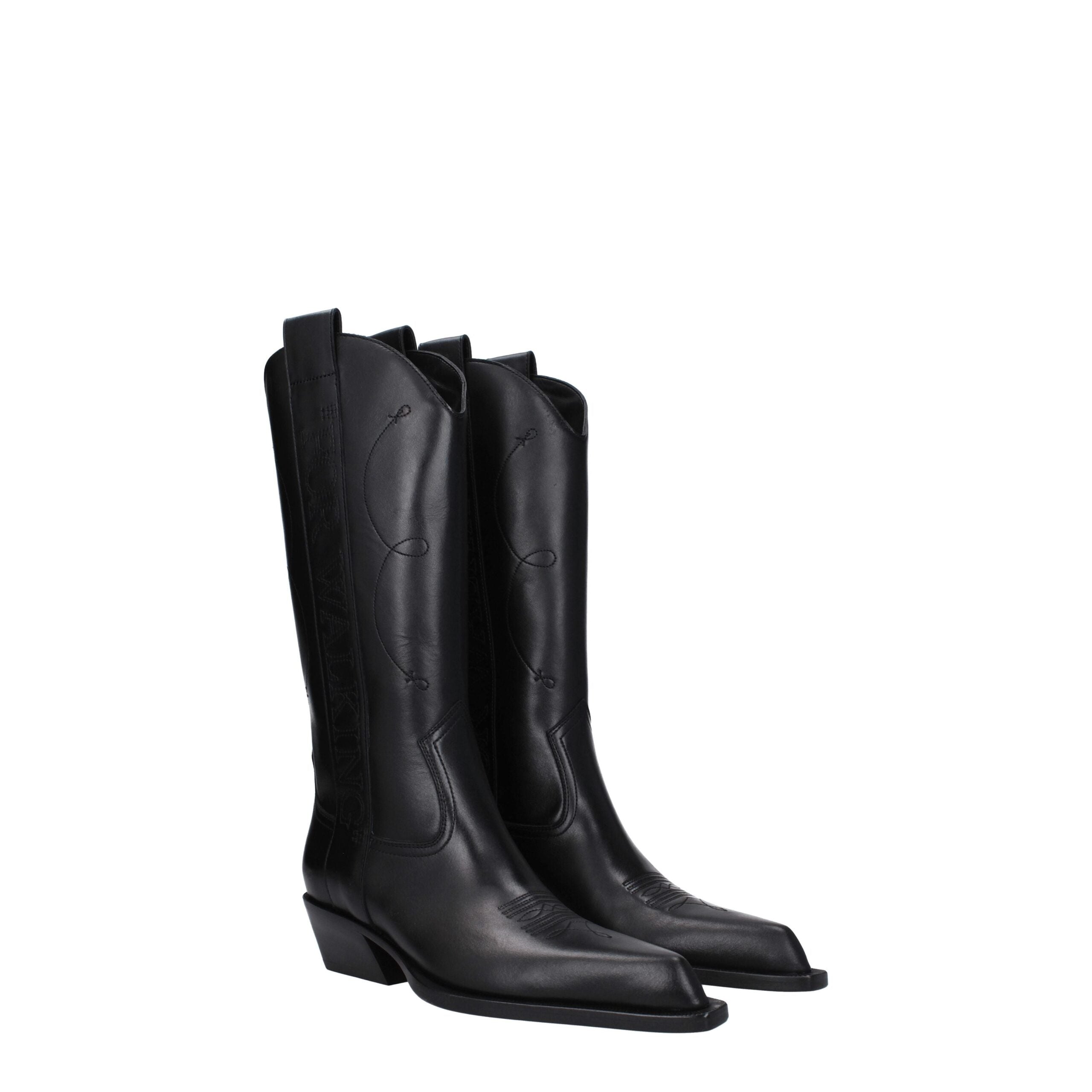 Off-White Black Leather Boots