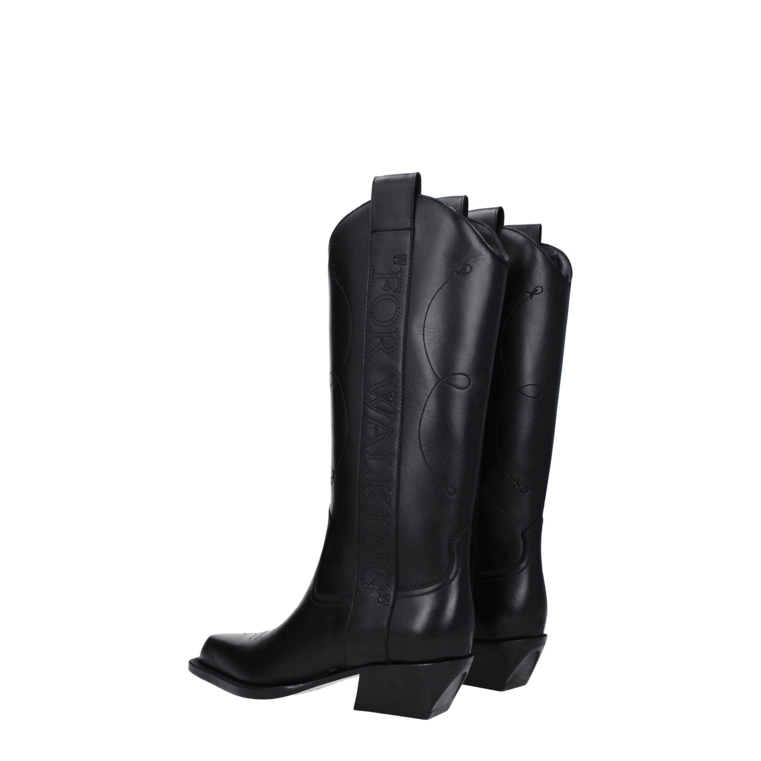 Off-White Black Leather Boots