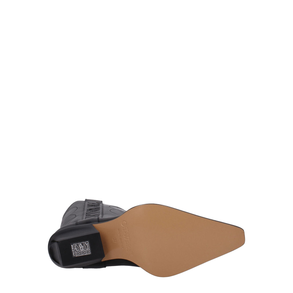 Off-White Black Leather Boots