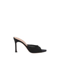 Amina Muaddi Schwarze Stoff-Stilettosandalen