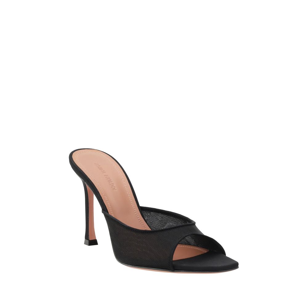 Amina Muaddi Schwarze Stoff-Stilettosandalen