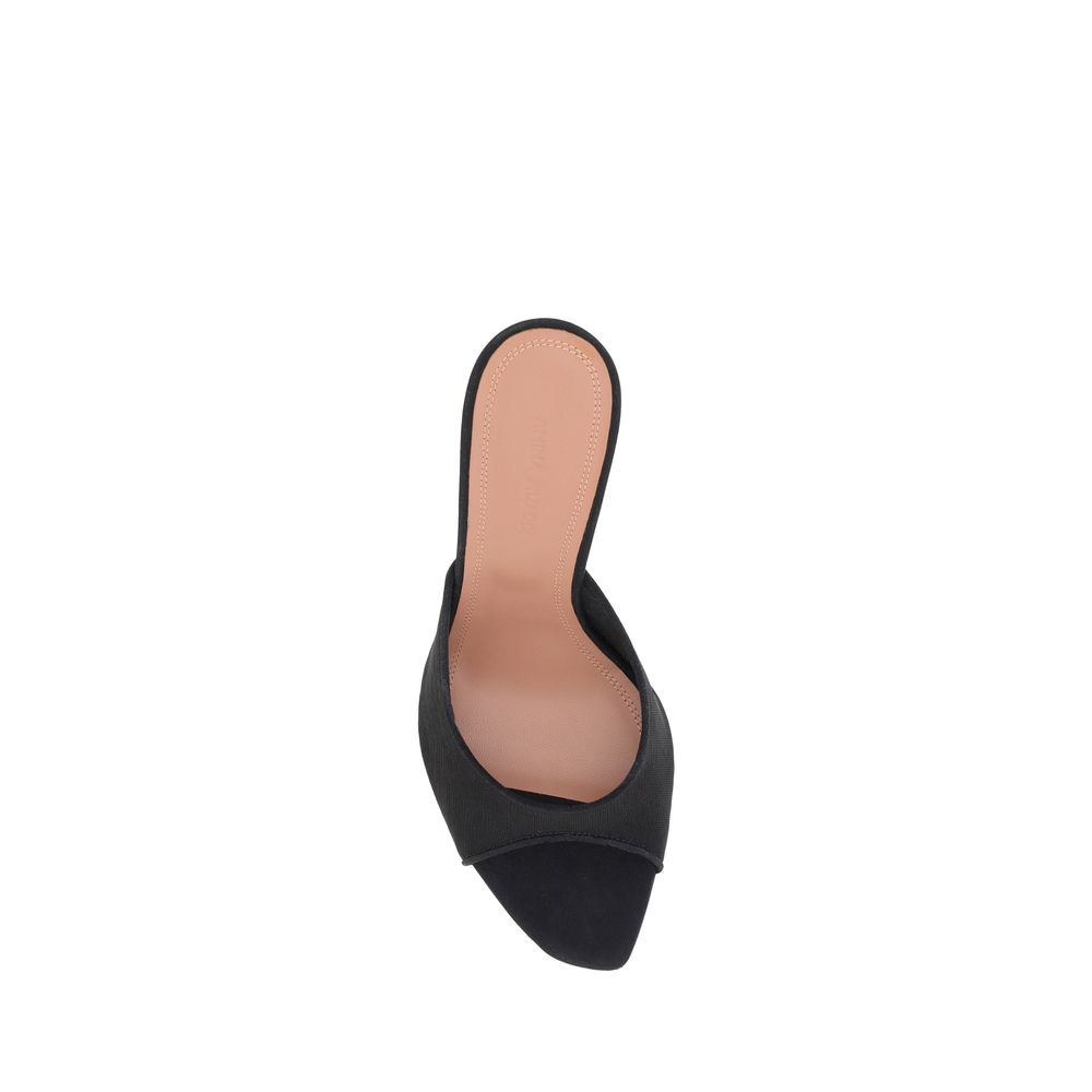 Amina Muaddi Schwarze Stoff-Stilettosandalen