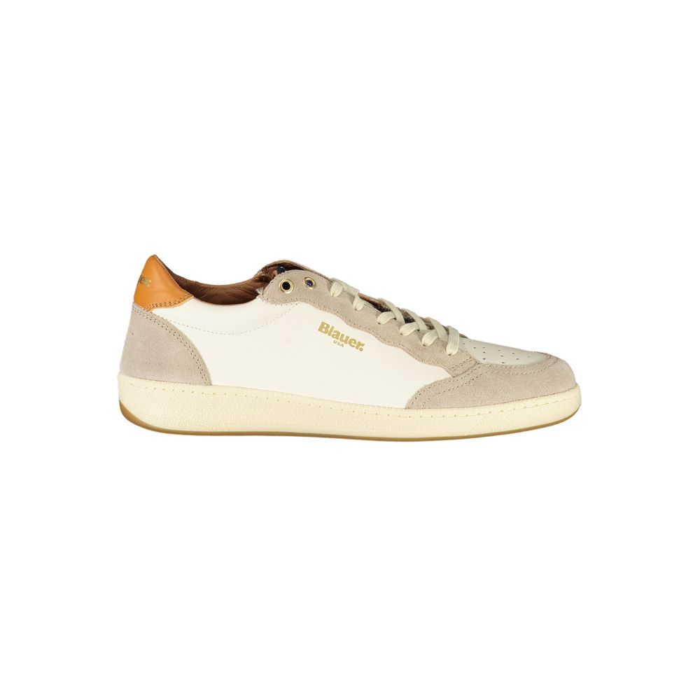 Blauer Weißes Leder Herren Sneaker