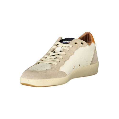 Blaue Weiße Leder Herren-Sneaker