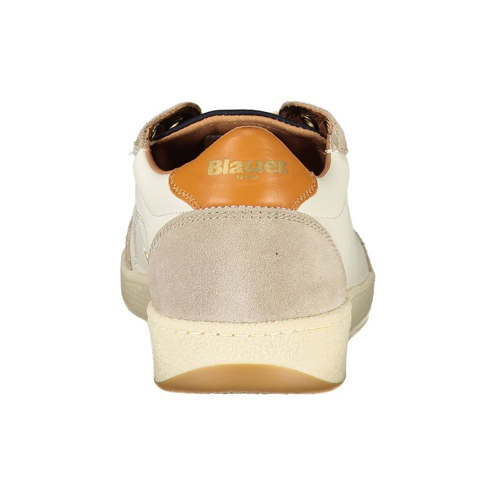 Blauer Weißes Leder Herren Sneaker