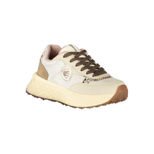 Blue Beige Leder Damen Sneaker