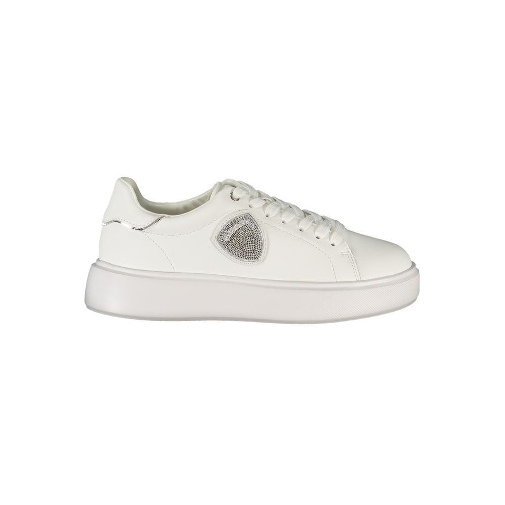Blauer Weißes Leder Damen Sneaker