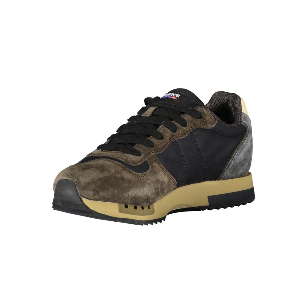 Blauer Blaue Leder Herren Sneaker