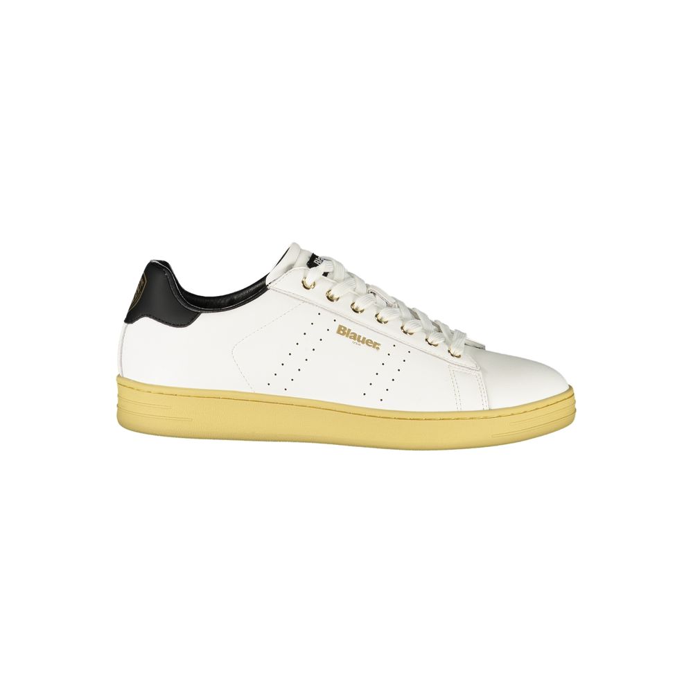 Blauer Weißes Leder Herren Sneaker