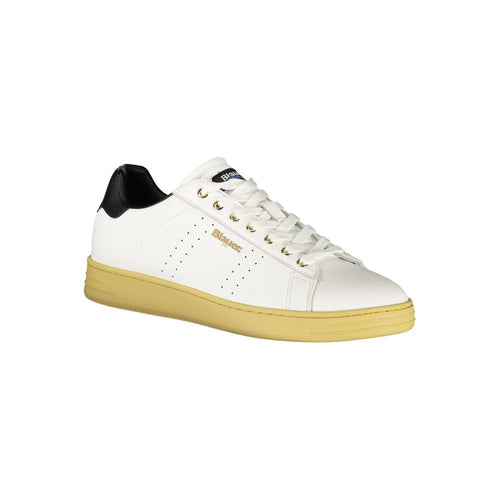 Blaue Weiße Leder Herren-Sneaker