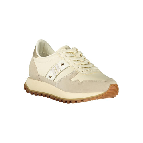 Damen-Sneaker aus blauem, beigem Leder