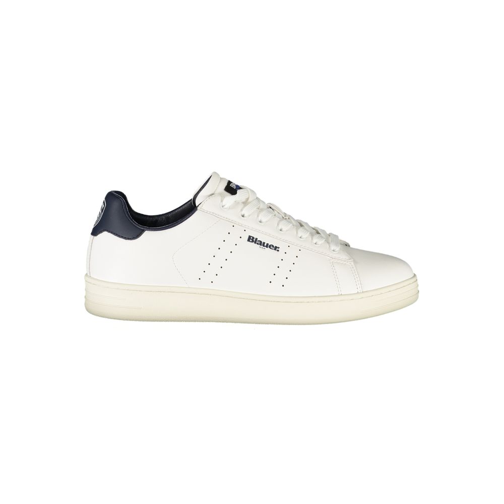 Blauer Weißes Leder Herren Sneaker