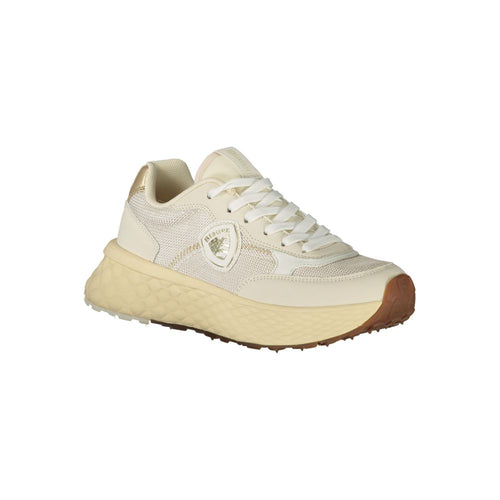 Blaue beige Damen-Sneaker aus Leder