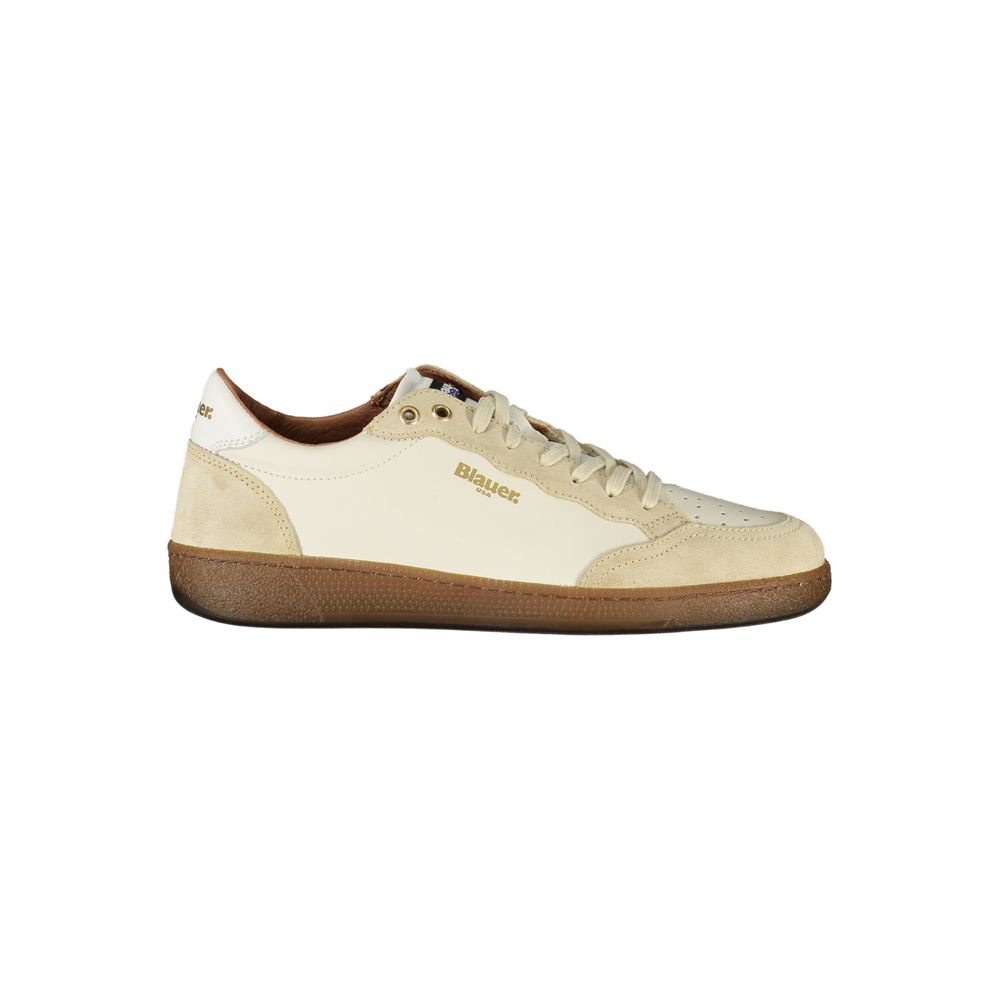 Blauer Weißes Leder Herren Sneaker