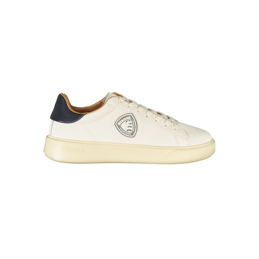 Blauer Weißes Leder Herren Sneaker