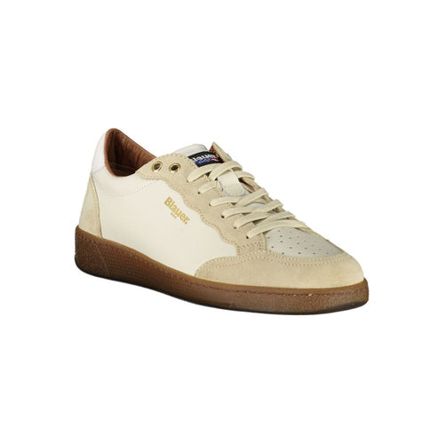 Blaue Weiße Leder Herren-Sneaker