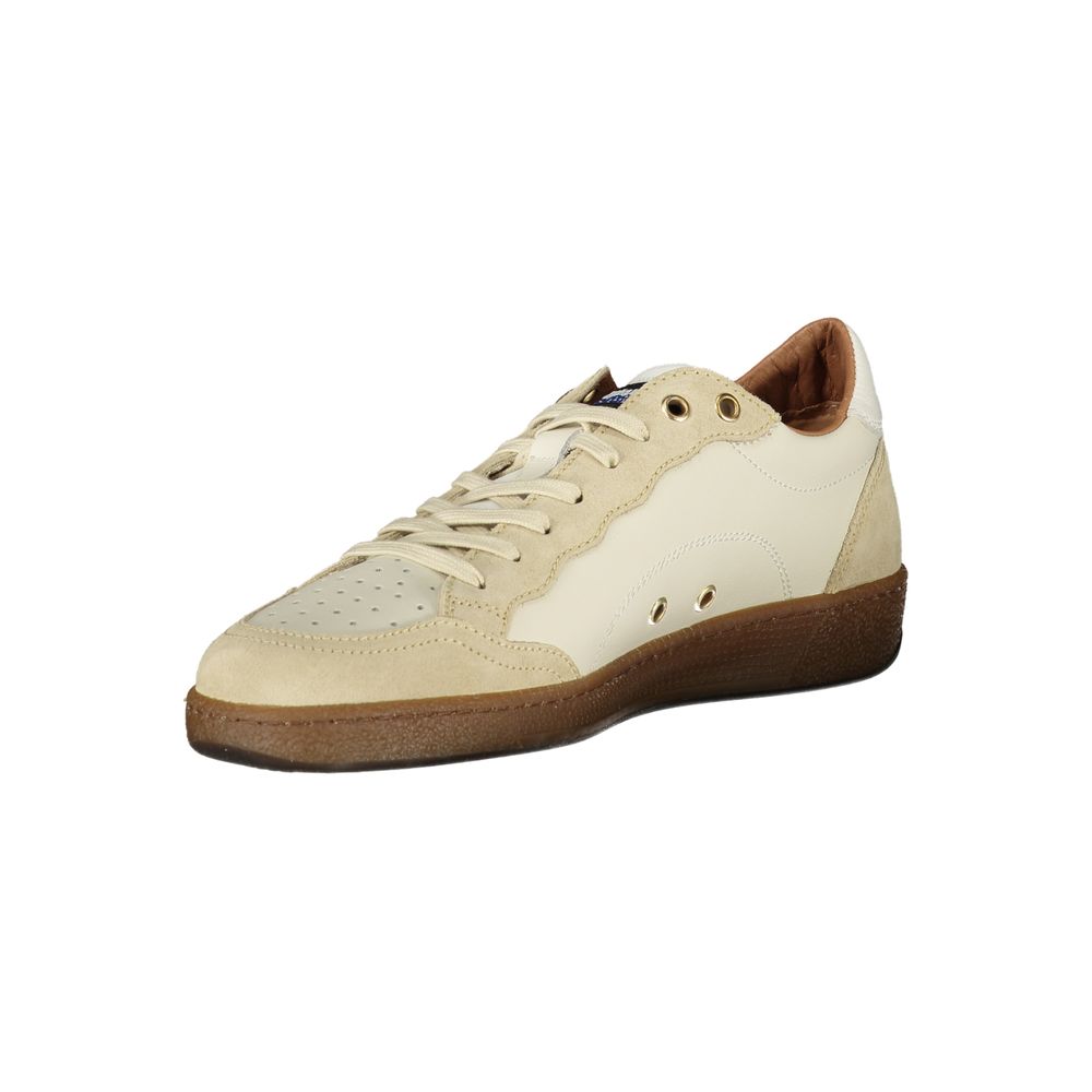 Blauer Weißes Leder Herren Sneaker