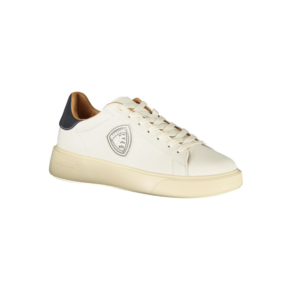 Blauer Weißes Leder Herren Sneaker
