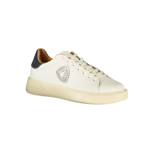 Blaue Weiße Leder Herren-Sneaker
