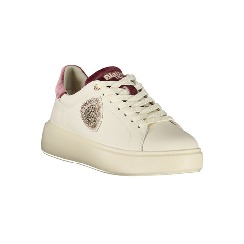 Damen-Sneaker aus blauem und weißem Leder