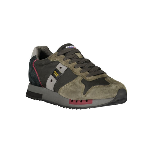 Blauer Schwarzes Leder Herren-Sneaker