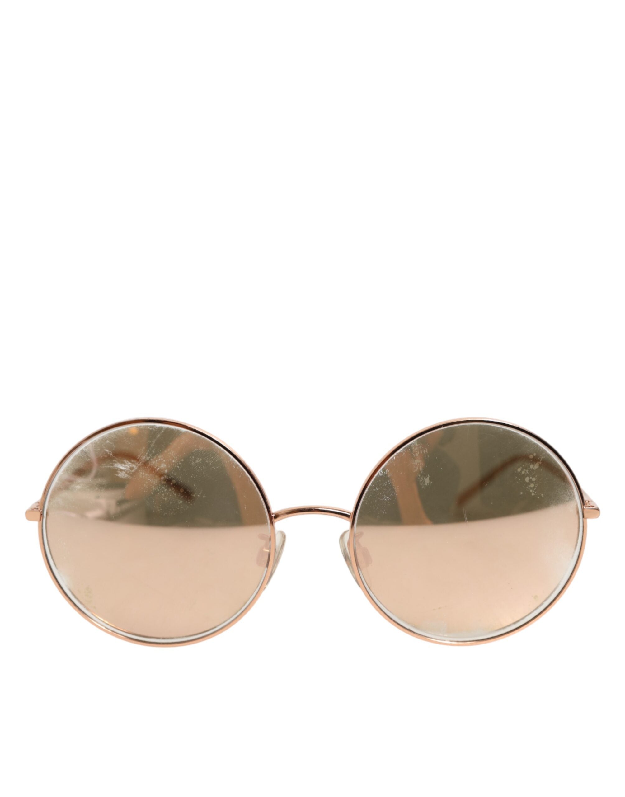 Dolce & Gabbana DG2215K Goldene Metall-Sonnenbrille mit runden Gläsern