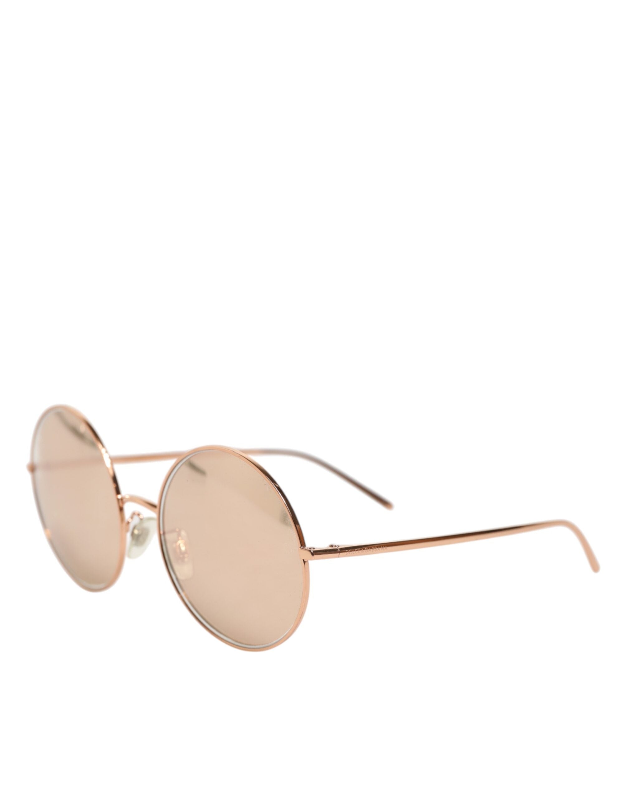 Dolce & Gabbana DG2215K Goldene Metall-Sonnenbrille mit runden Gläsern