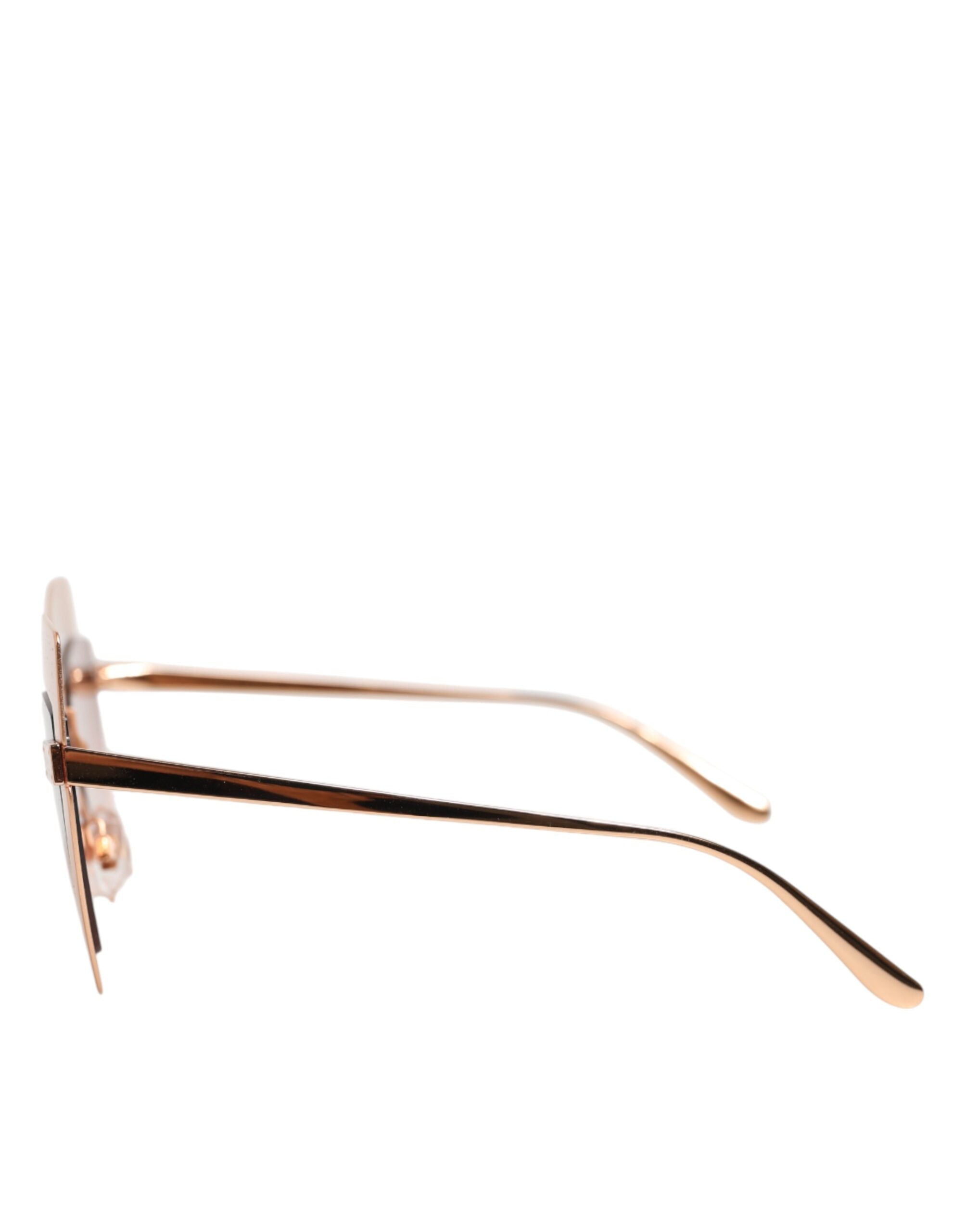 Dolce & Gabbana DG2224 Sandroségold Cat-Eye-Sonnenbrille mit unregelmäßiger Form