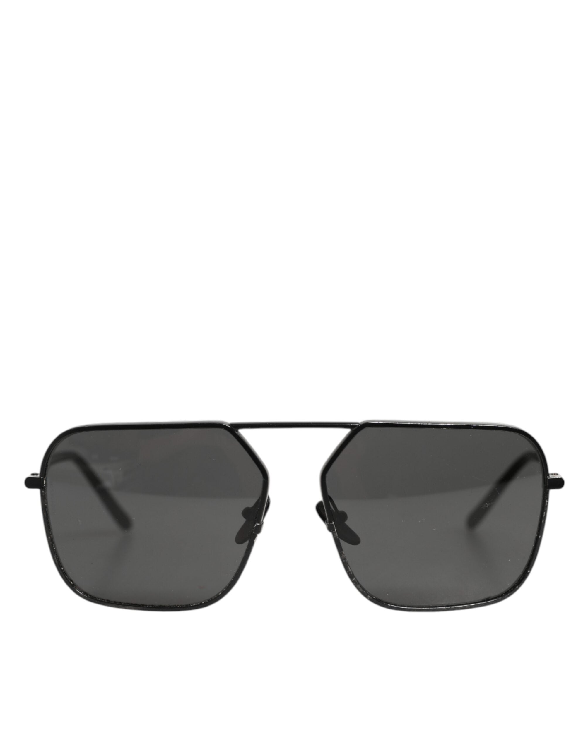 Dolce & Gabbana Sonnenbrille mit eckigen Gläsern und schwarzem Metallrahmen