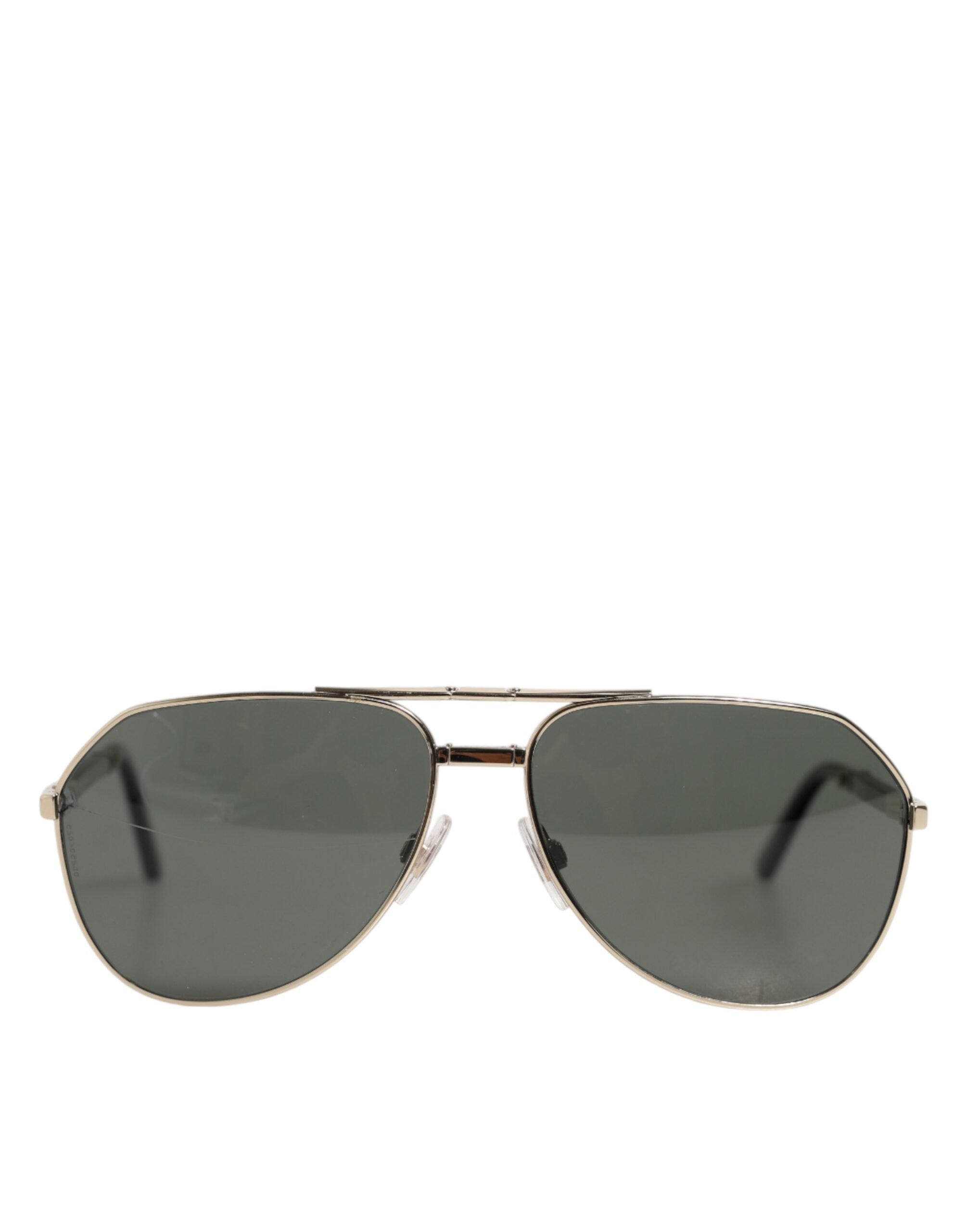 Dolce & Gabbana DG2106K Schwarze Sonnenbrille mit vergoldetem Metallrahmen und polarisierten Gläsern
