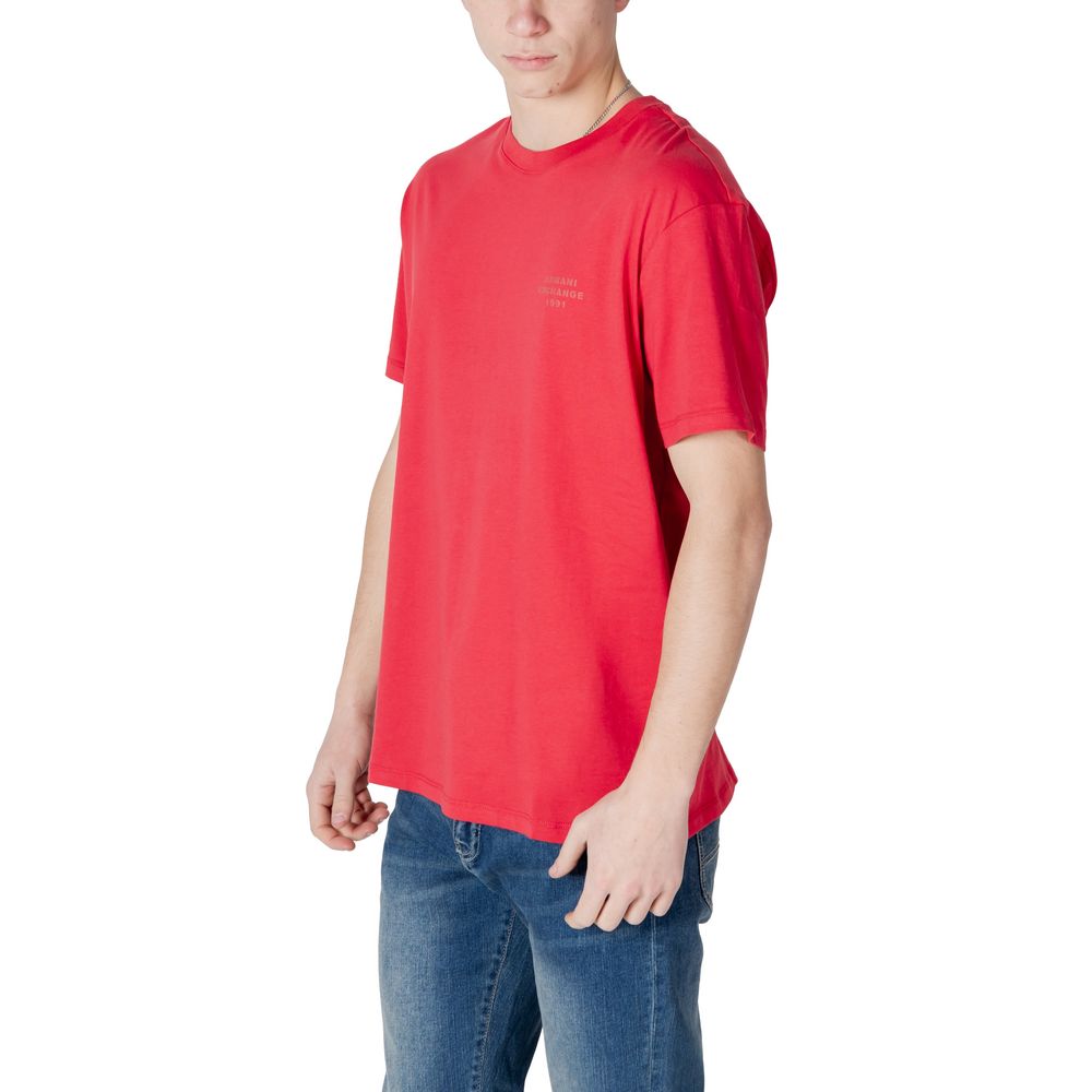 Armani Exchange Rotes Baumwoll-T-Shirt