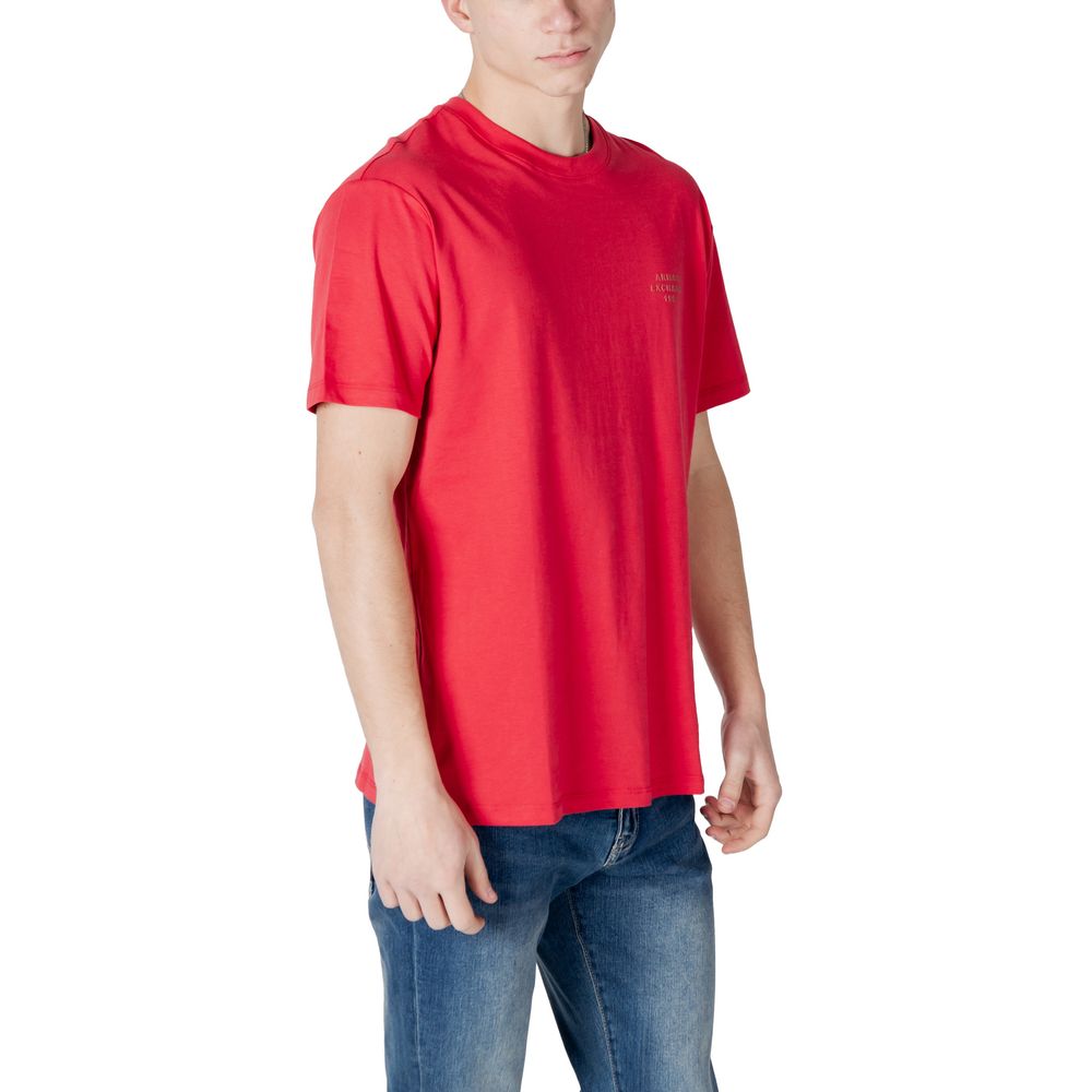 Armani Exchange Rotes Baumwoll-T-Shirt