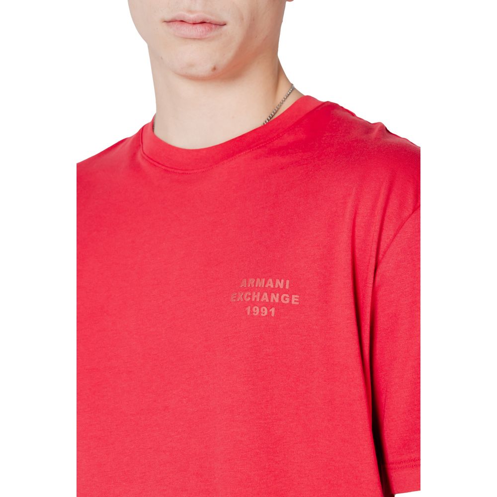 Armani Exchange Rotes Baumwoll-T-Shirt