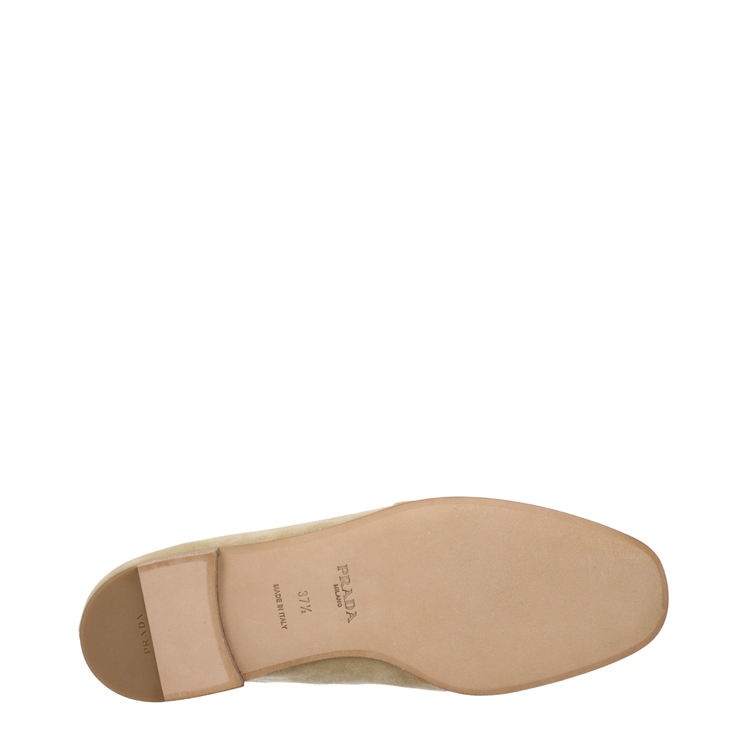 Prada Beigefarbene Wildleder-Slipper