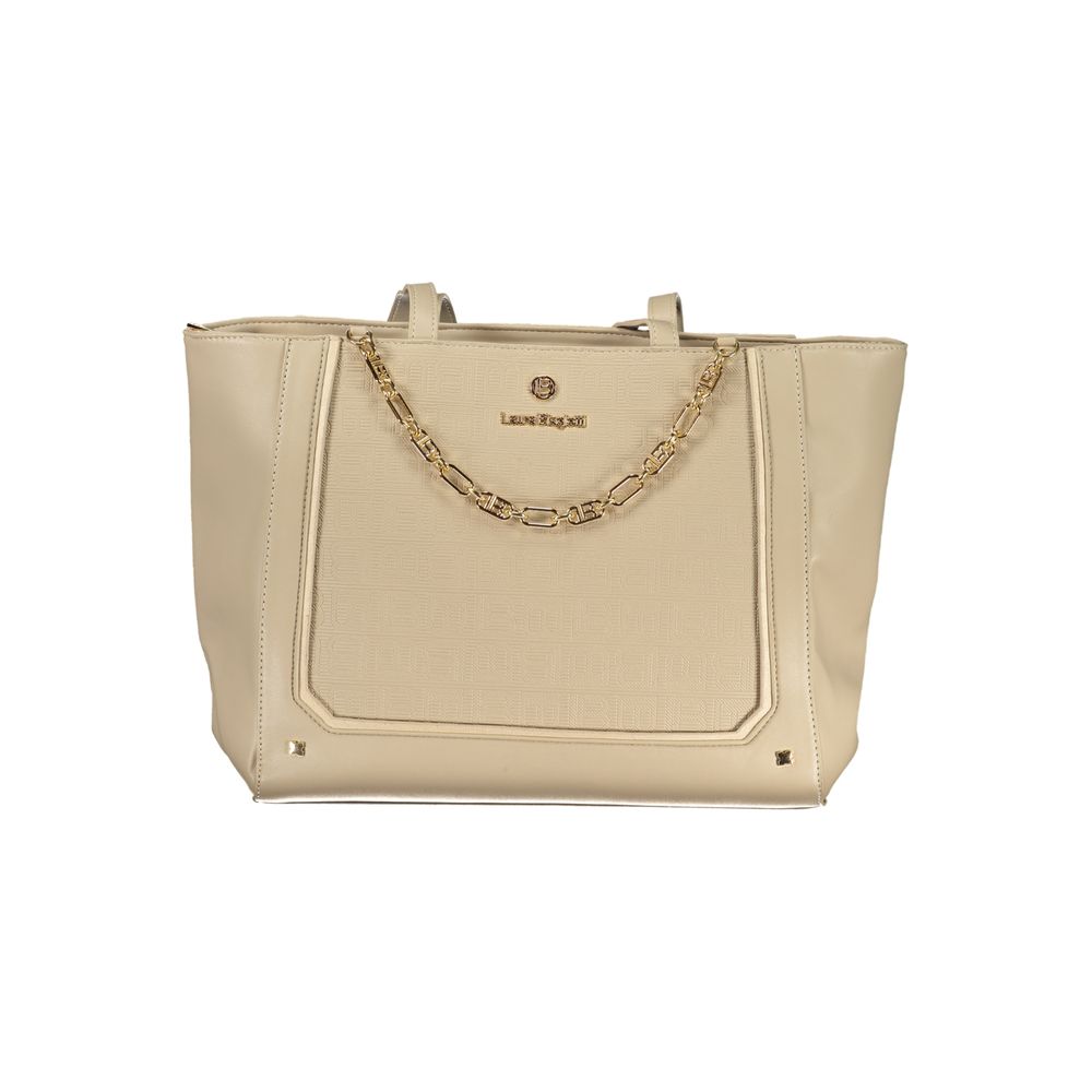 Laura Biagiotti Beigefarbene PVC-Handtasche für Damen