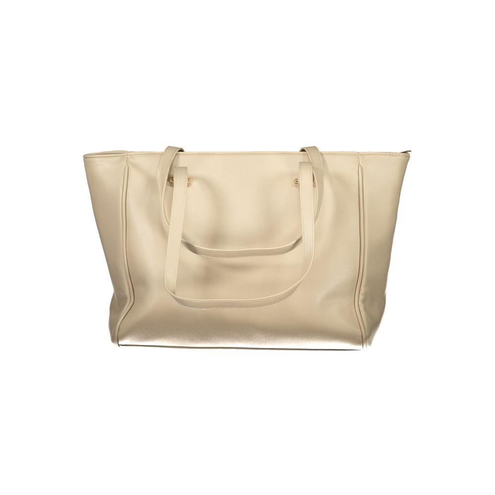 Laura Biagiotti Beigefarbene PVC-Handtasche für Damen