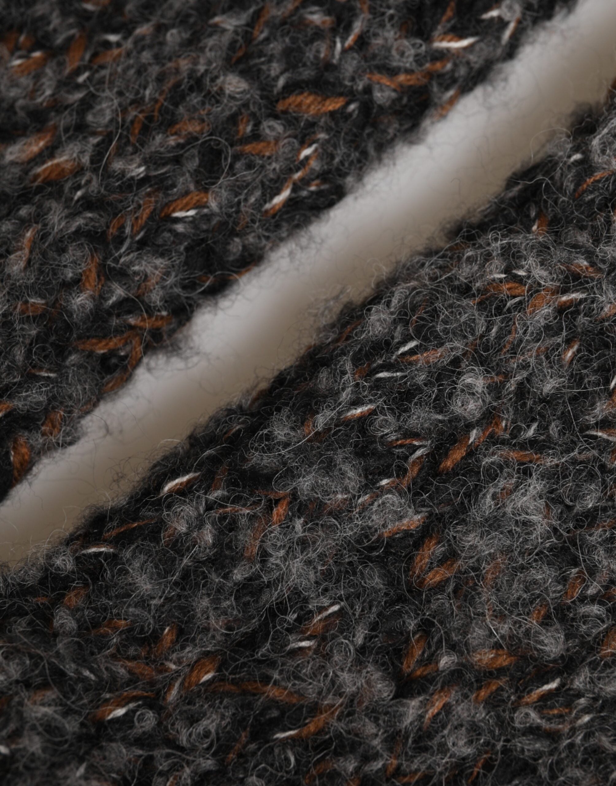 Dolce & Gabbana Graue Fingerlose Herrenhandschuhe aus Wollstrick