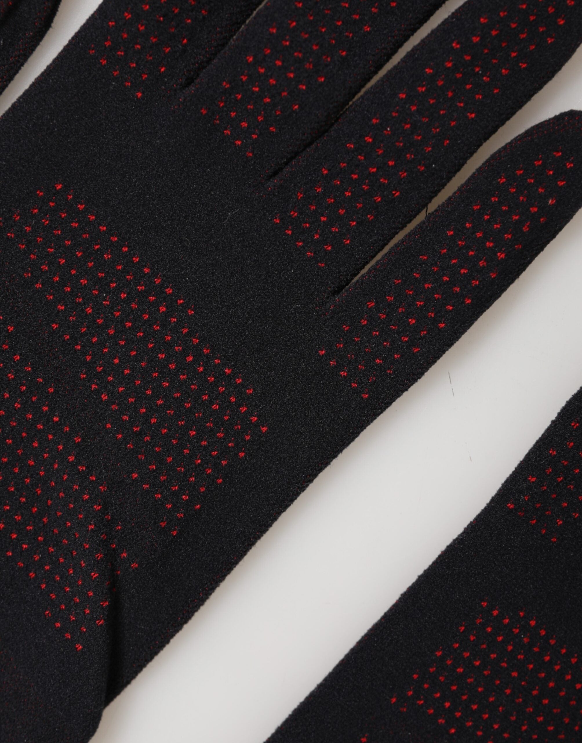 Dolce & Gabbana Schwarze Herren-Handschuhe mit DG-Logo aus Baumwolle