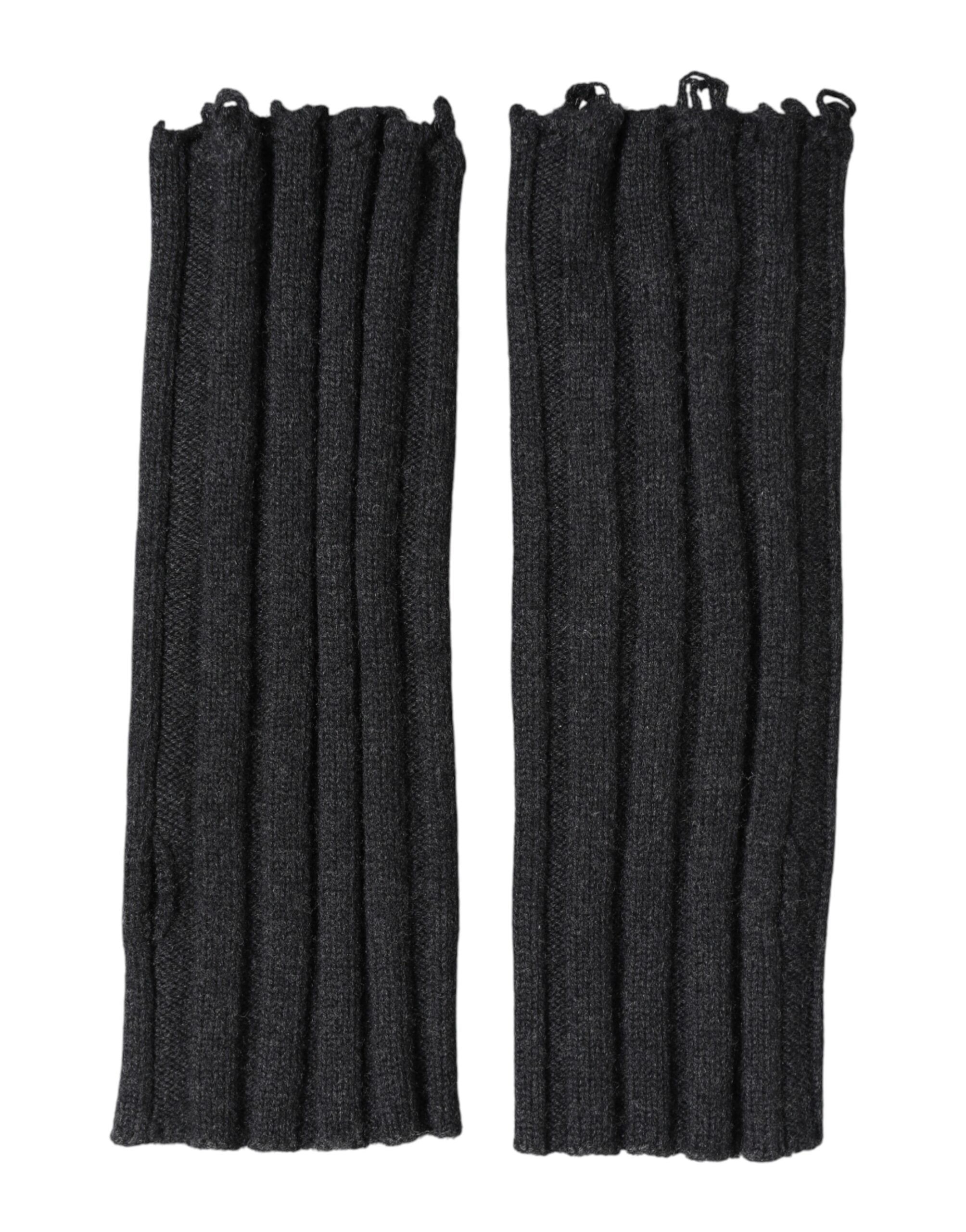 Dolce & Gabbana Schwarze Fingerhandschuhe aus reiner Wolle