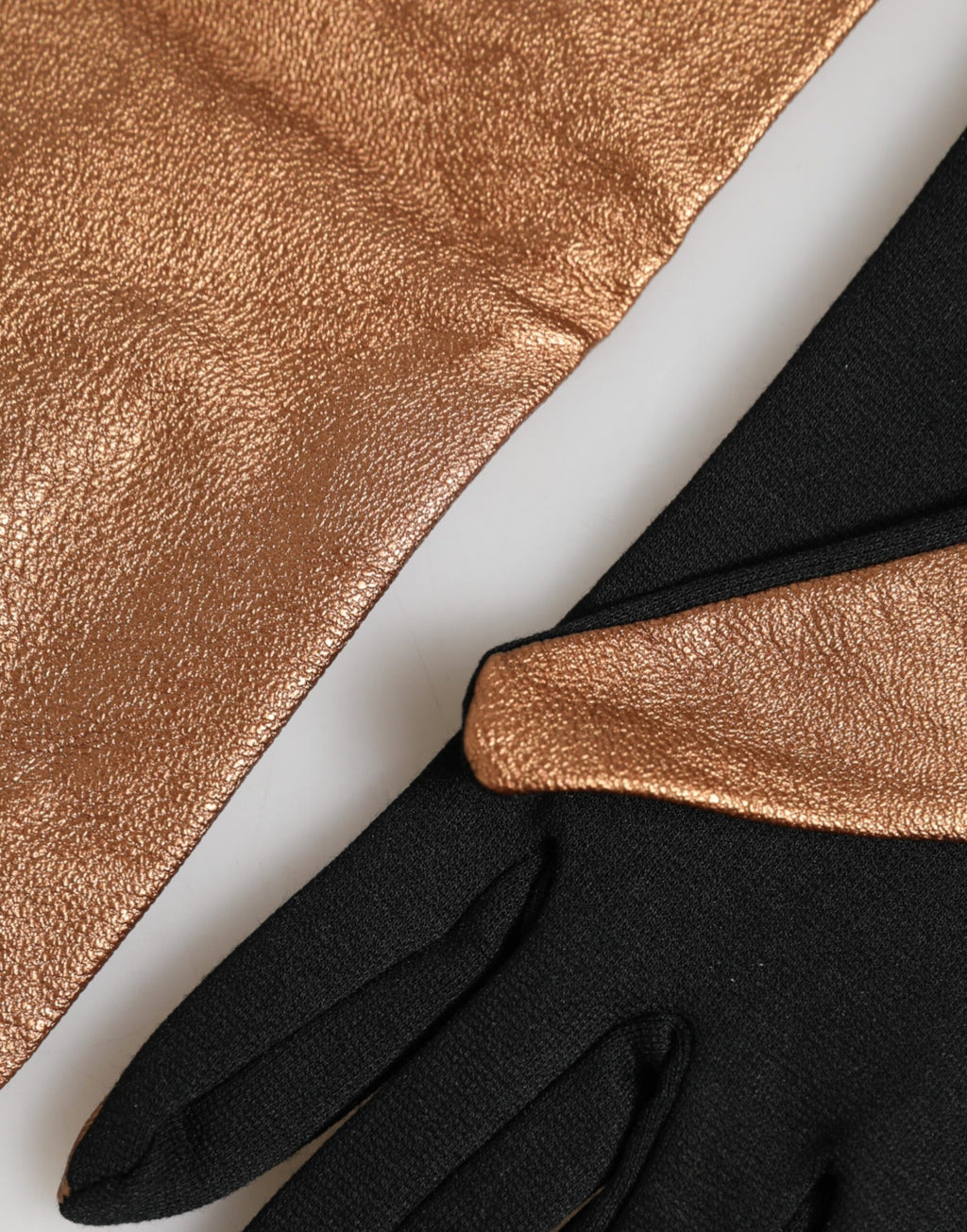 Dolce & Gabbana Braune und schwarze Woll-Handschuhe in Ellenbogenlänge für Herren