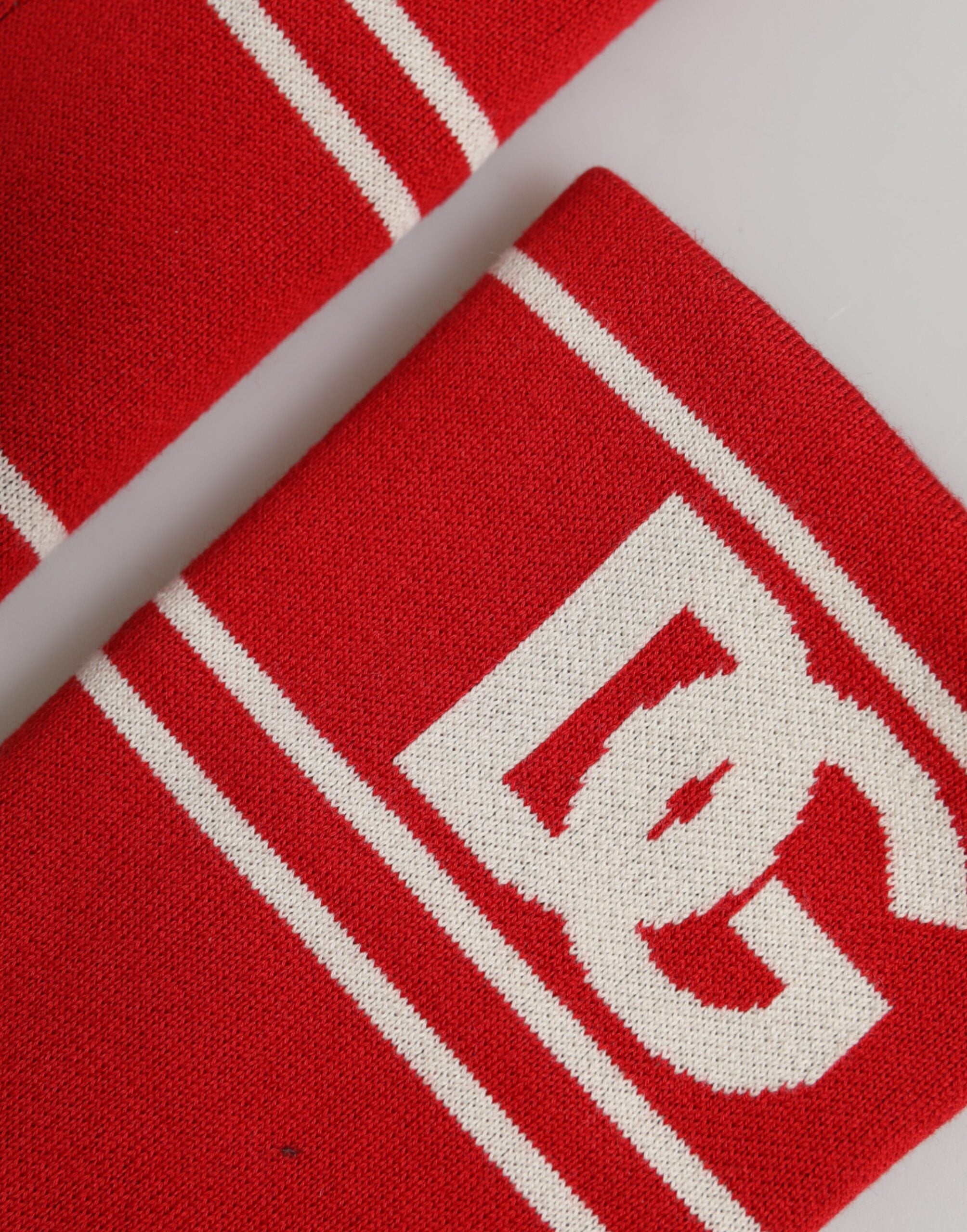 Dolce & Gabbana Rote und Weiße DG Logo Baumwoll-Armband 1 Paar Einheitsgröße