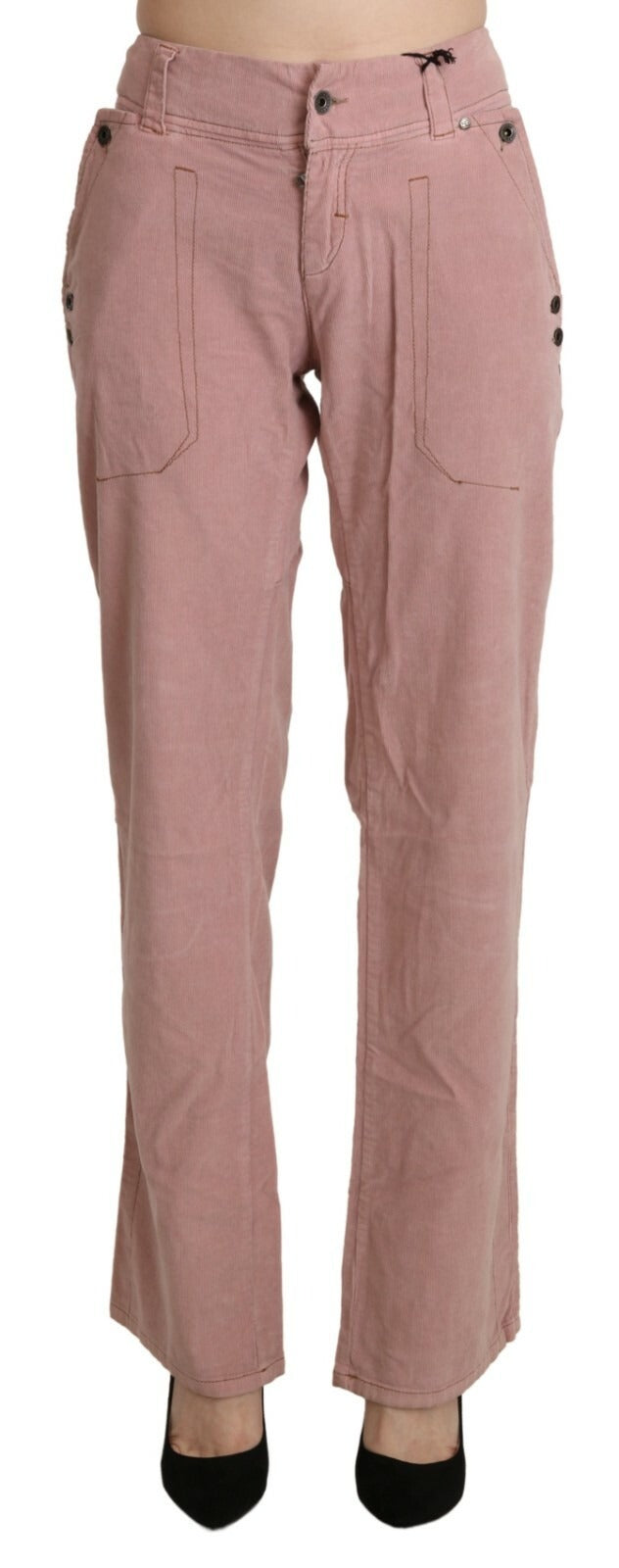 Ermanno Scervino Baumwoll-Pinke High-Waist-Hose