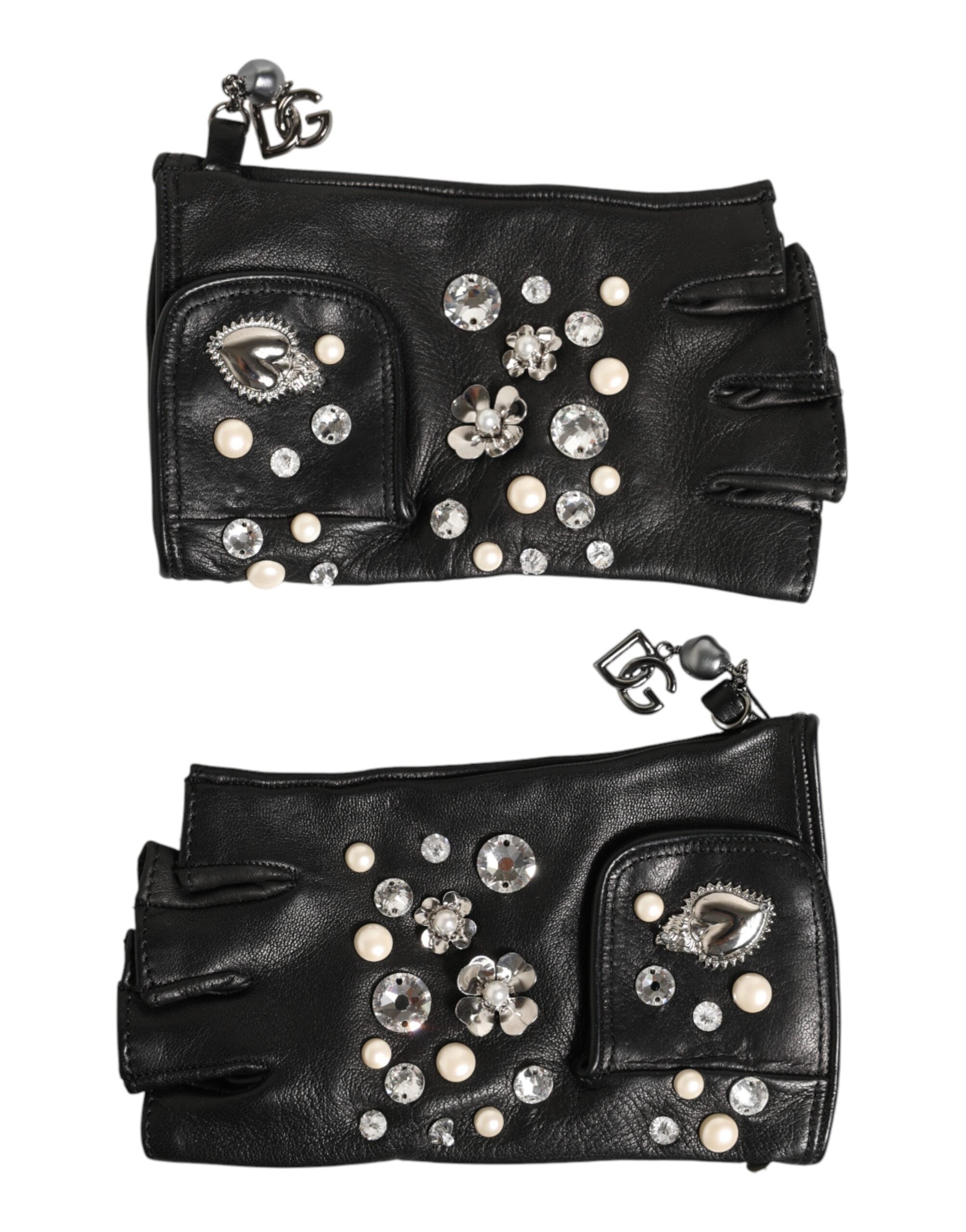 Dolce & Gabbana Fingerlose Handschuhe mit Logo in Handgelenkslänge