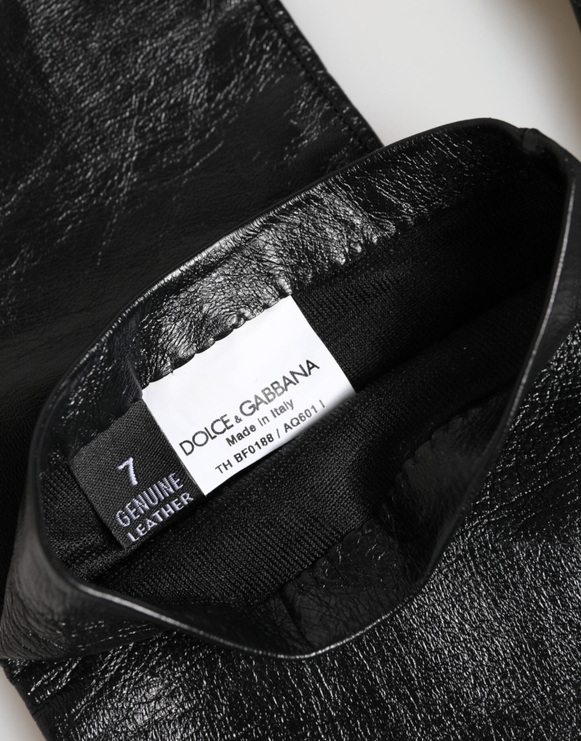 Dolce & Gabbana Schwarze Polyester-Handschuhe bis zum Ellenbogen