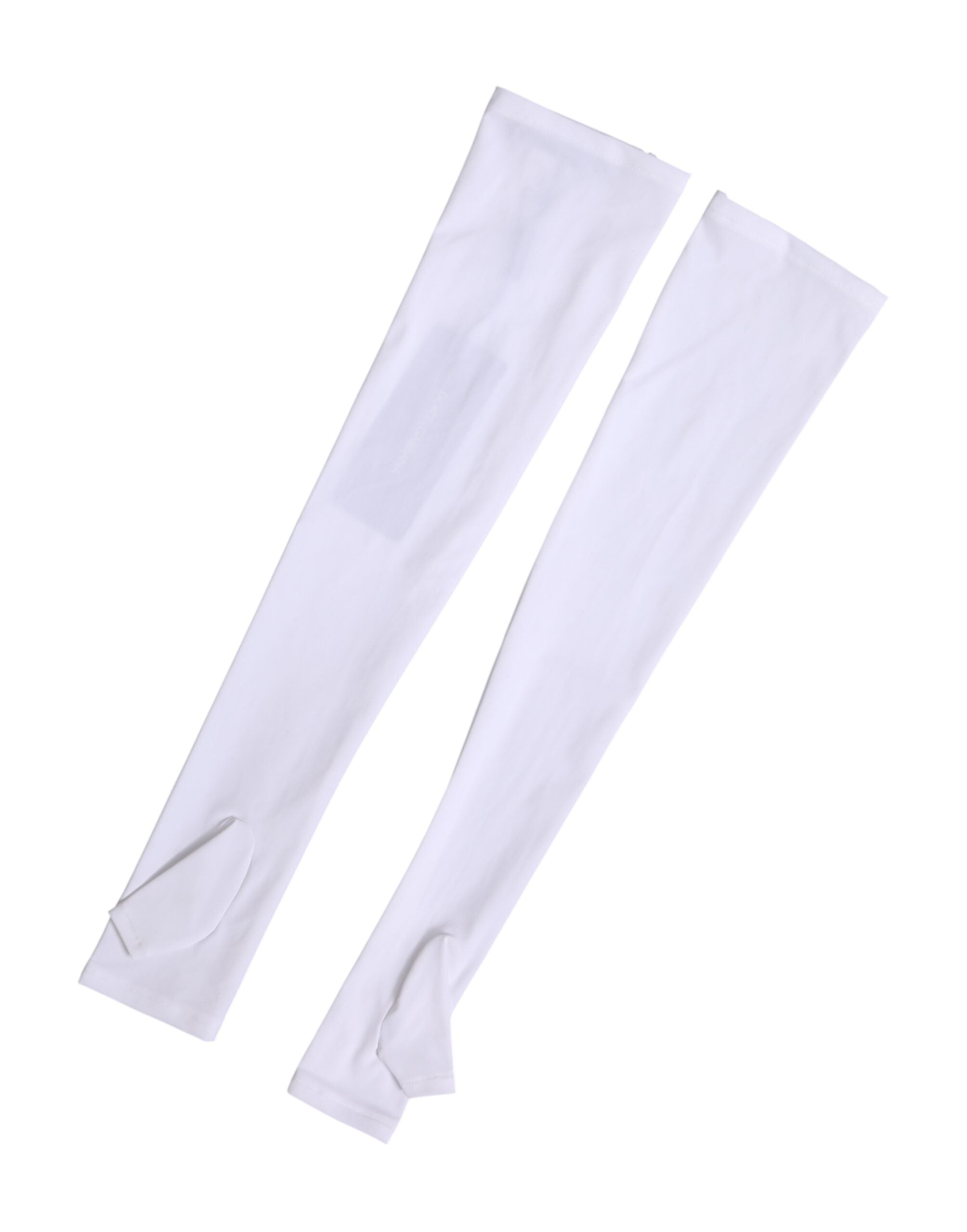 Dolce & Gabbana Weiße Nylon-Fingerlose Ellenbogenlange Handschuhe