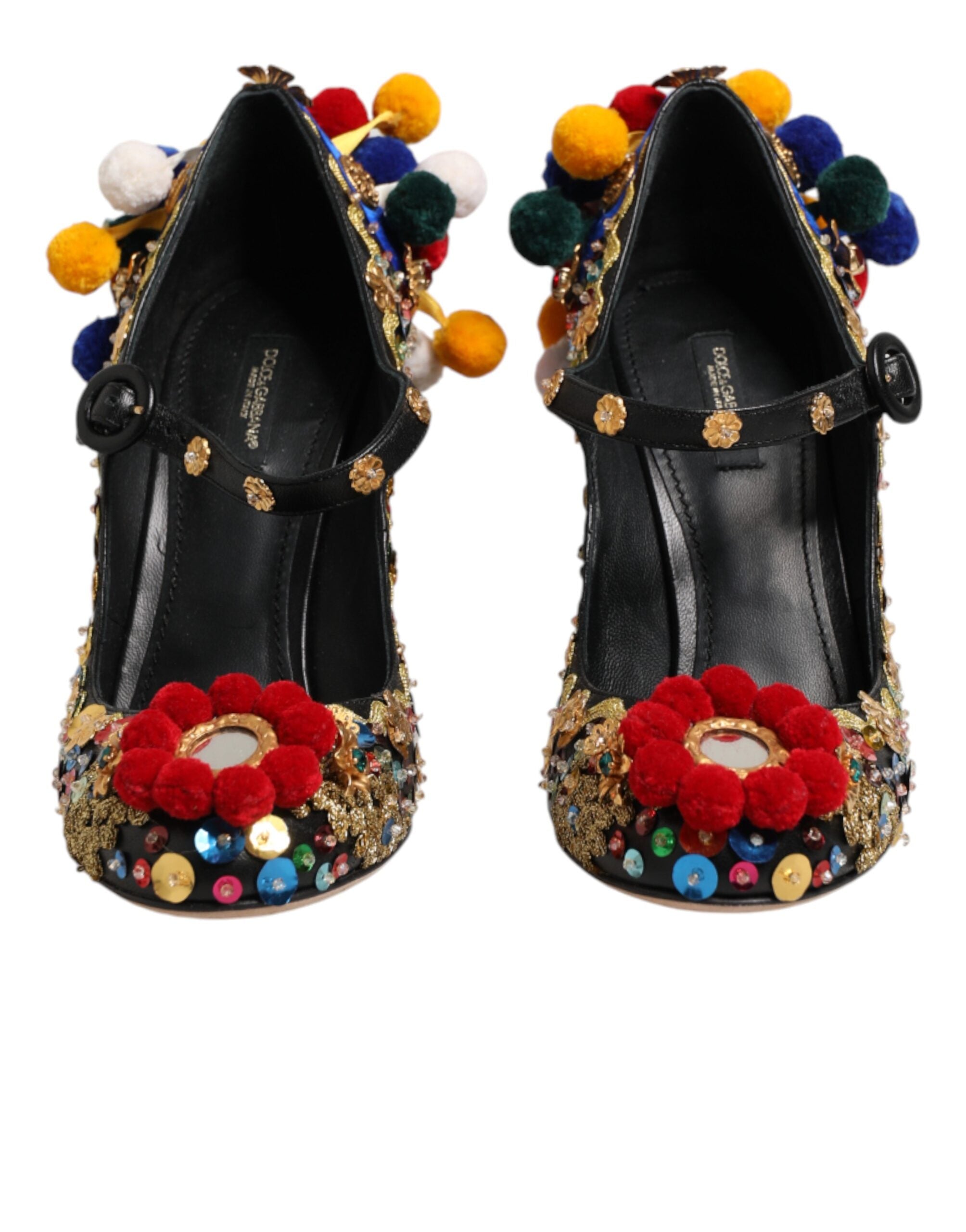Dolce & Gabbana Schwarze Gold-Verzierte MARY JANES Pumps