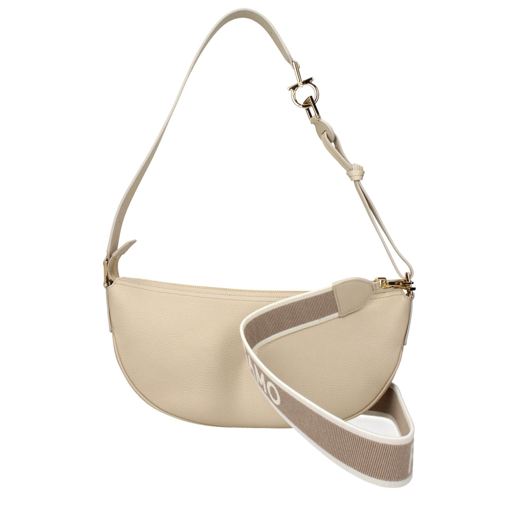 Salvatore Ferragamo Gray Leather Shoulder Bag